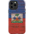 Haiti Flag Dark Wood iPhone 15 Pro Max Impact Case